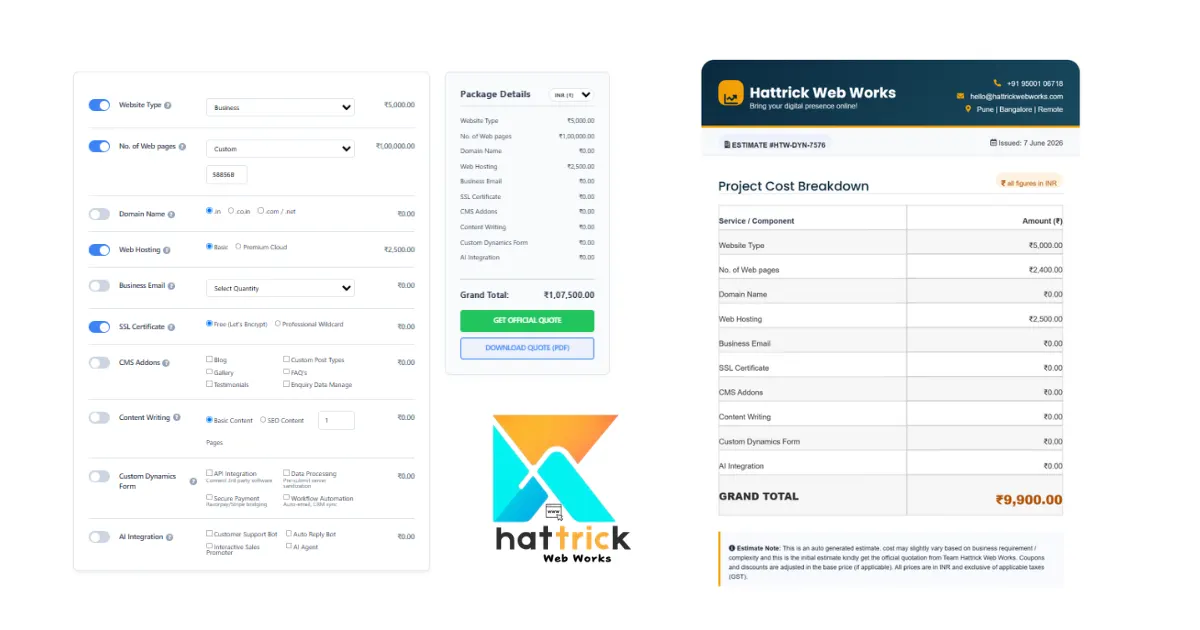 Website cost calculator