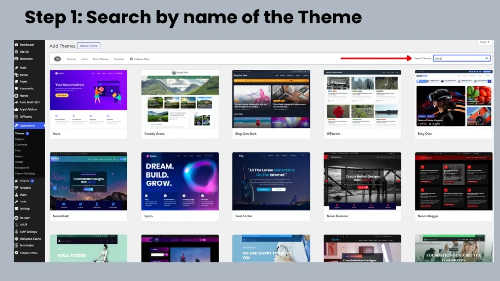 install wordpress theme Directly