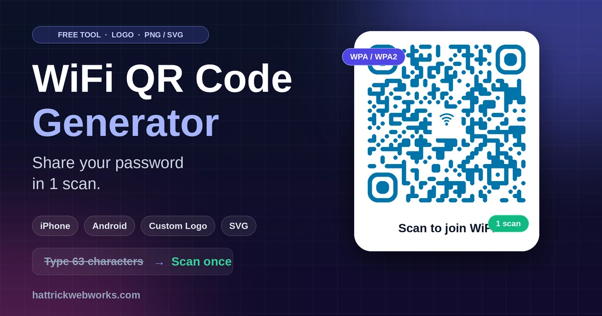 WiFi QR Code Generator: Free & Private | Hattrick Web Works